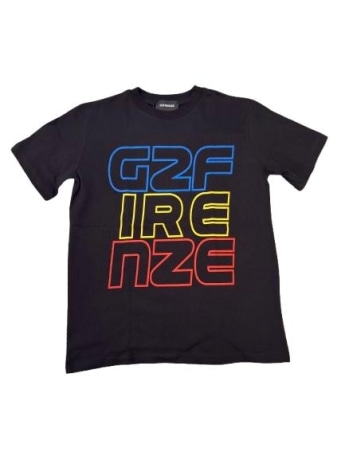 G2firenze tshirt nera bambino logo lettering