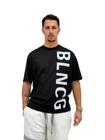 Blncg tshirt nera uomo maxi logo