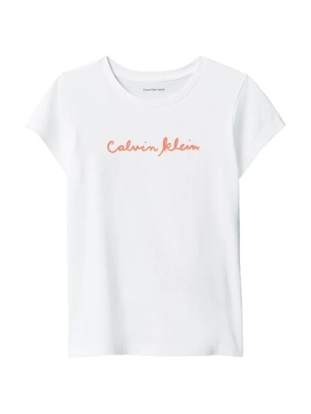 Calvin Klein tshirt bianca bambina logo lettering