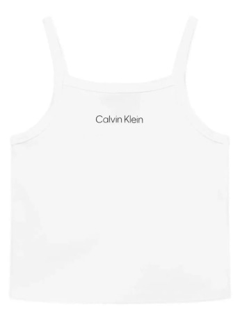 Calvin Klein canotta bianca bambina mini logo