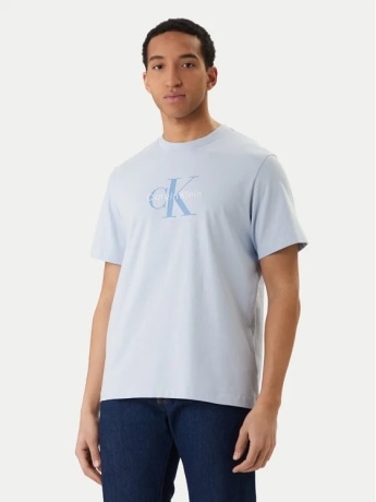 Calvin Klein tshirt celeste uomo maxi logo