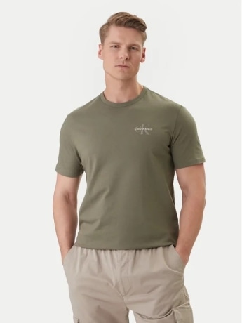 Calvin Klein tshirt verde uomo mini logo