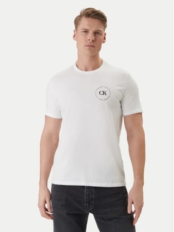 Calvin Klein tshirt bianca uomo maxi logo