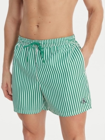 Calvin Klein costume bianco verde uomo a righe mini logo