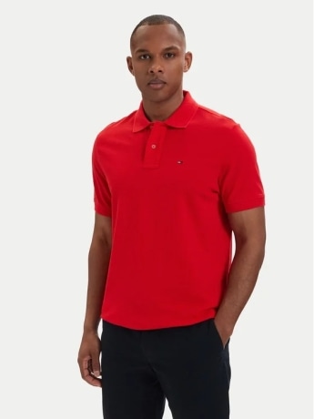 Tommy Jeans polo rossa uomo mini logo