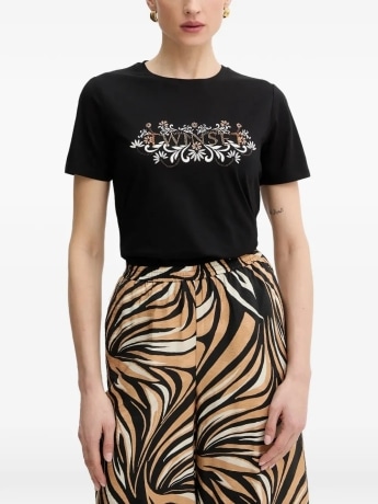 Twinset tshirt nera donna maxi logo