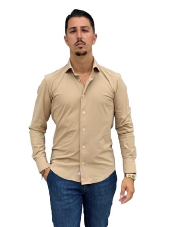 Kaufmann camicia beige uomo no iron