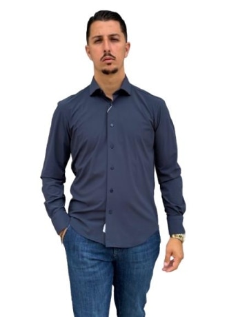 Kaufmann camicia blu uomo no iron