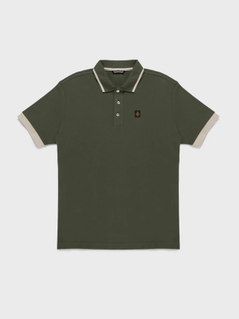 Refrigiwear polo verde scuro uomo mini logo
