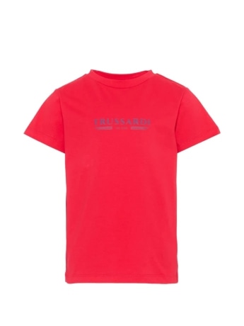 Trussardi tshirt rossa bambino logo lettering