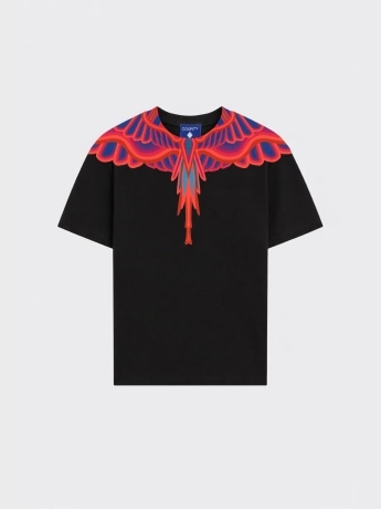 Marcelo Burlon tshirt nera bambino maxi logo