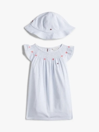 Tommy Hilfiger set celeste polvere neonata mini logo
