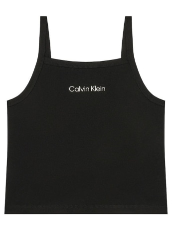 Calvin Klein canotta nera bambina mini logo