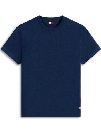 Tommy Jeans tshirt blu navy uomo mini logo sul fondo