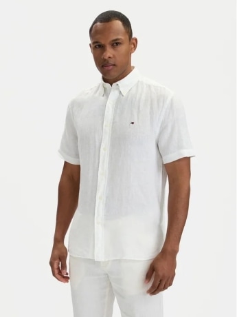 Tommy Hilfiger camicia bianca uomo mini logo