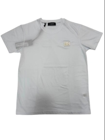 G2firenze tshirt bianca uomo logo in metallo