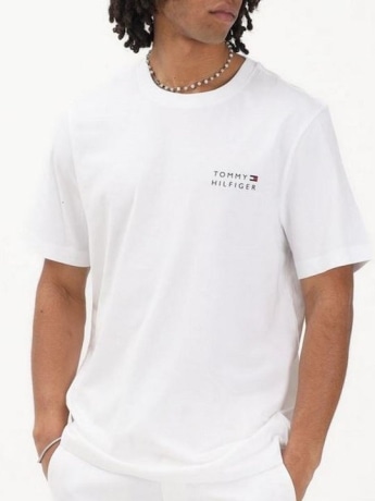 Tommy Hilfiger tshirt bianca uomo maxi logo sul retro