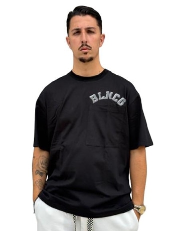 Blncg tshirt nera uomo con logo