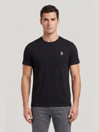 U.s. Polo tshirt nera uomo mini logo