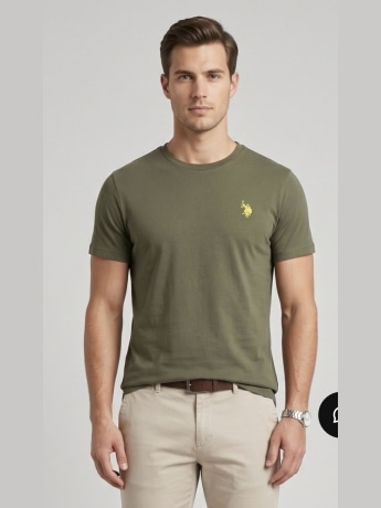 U.s. Polo t-shirt verde militare uomo mini logo