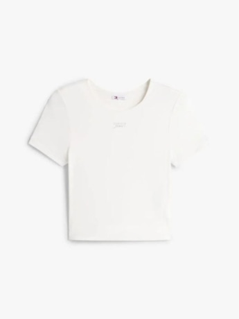 Tommy Jeans tshirt bianca donna mini logo