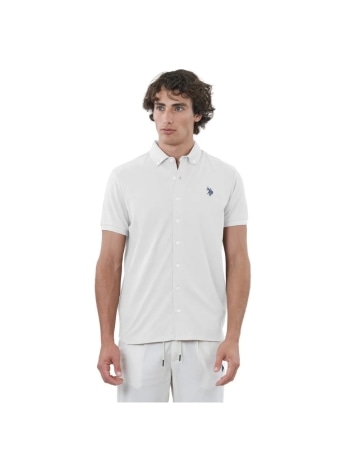 U.s. Polo polo camicia bianca uomo mini logo