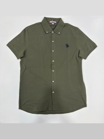 U.s. Polo polo camicia verde militare uomo mini logo