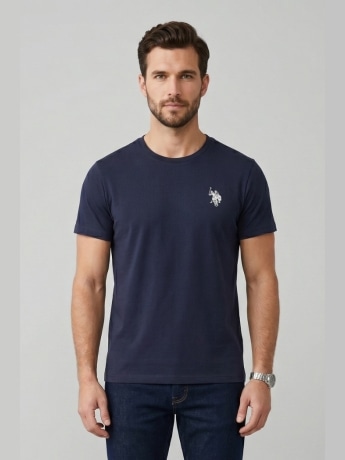 U.s. Polo tshirt blu navy uomo con logo