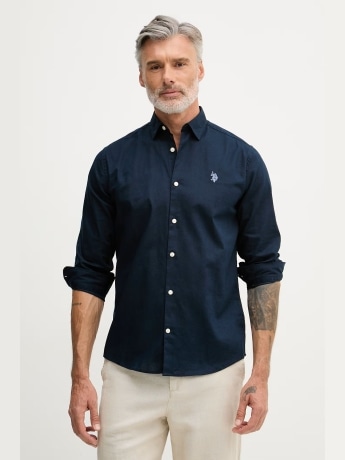 U.s. Polo camicia blu navy uomo con logo