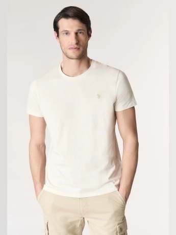 U.s. Polo tshirt bianca uomo mini logo