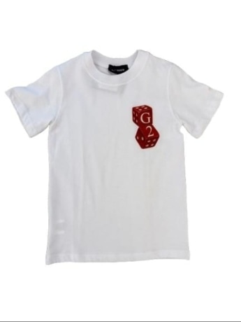 G2firenze tshirt bianca bambino maxi logo