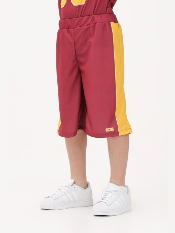 Gcds shorts bordeaux bambino unisex con logo
