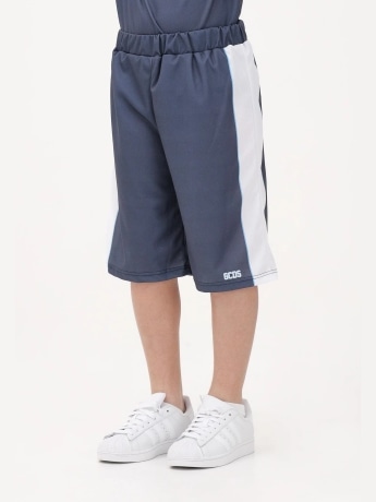 Gcds shorts grigio bambino unisex con logo