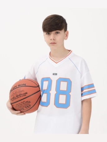 Gcds tshirt bianca bambino unisex maxi logo