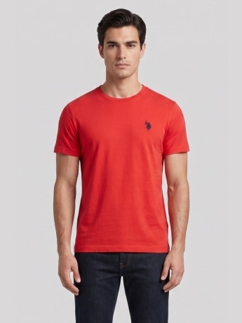 U.s. Polo tshirt rossa uomo mini logo