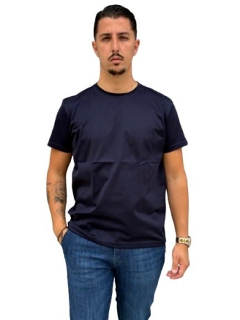 Kaufmann tshirt blu navy uomo in filo di scozia