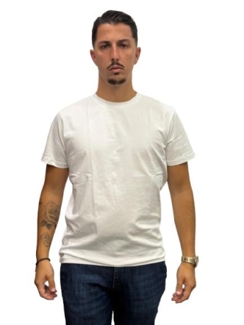 Kaufmann tshirt bianca uomo in filo di scozia