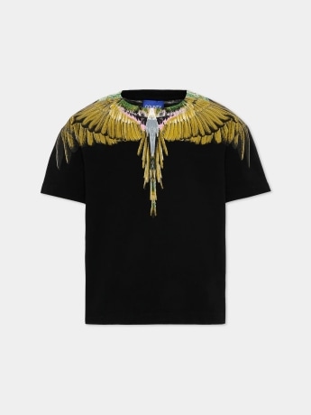 Marcelo Burlon tshirt nera bambino maxi logo