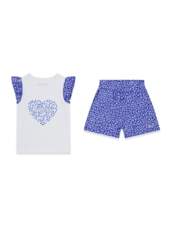 Guess set bianco bambina maxi logo