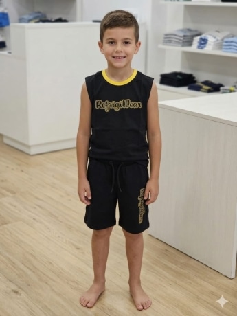 Refrigiwear set nero bambino maxi logo