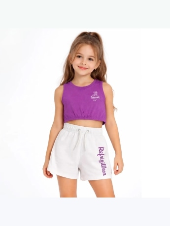 Refrigiwear set viola bambina con logo