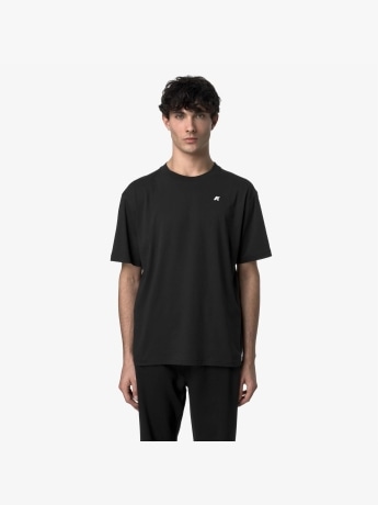 K-way tshirt nera uomo logo in rilievo