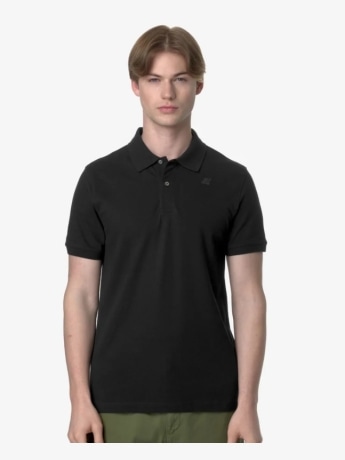 K-way polo nera uomo mini logo