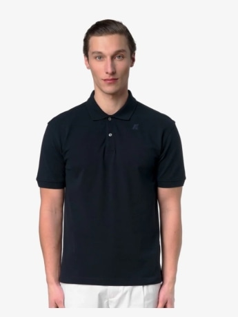 K-way polo blu scuro uomo mini logo