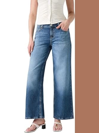 Guess pantalone in denim donna logo sul retro