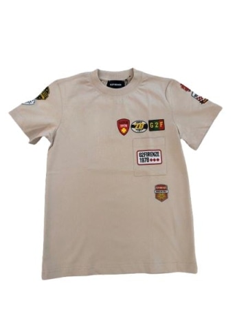 G2firenze tshirt beige bambino maxi logo