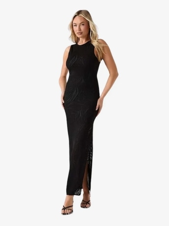 Guess abito nero donna jacquard