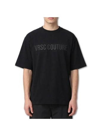 Vrsc tshirt nera uomo maxi logo tono su tono