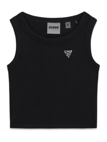 Guess canotta nera bambina mini logo