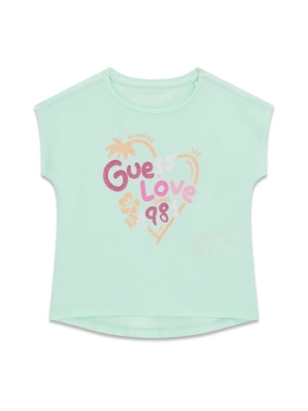 Guess tshirt verde acqua bambina maxi logo